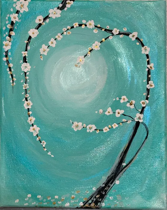 Acrylic and Metallic Accents on Canvas